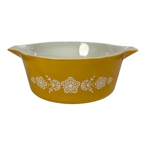 Vintage Pyrex 475-B 2.5 Quart Butterfly Gold Baking Casserole Dish Bowl No Lid